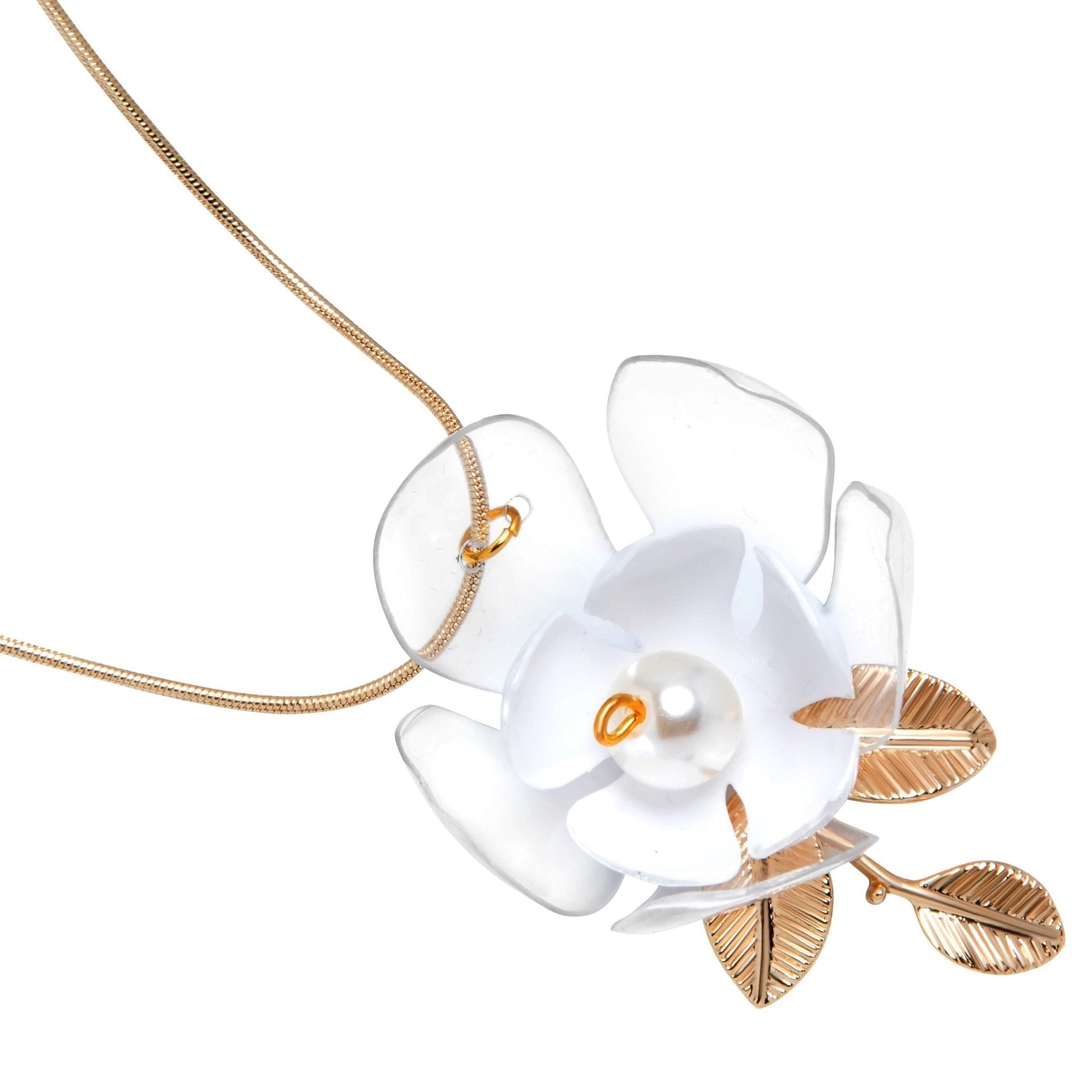 Jasmine Necklace Jewelry Upcycle with Jing Golden metal parts