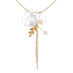 Jasmine Triple-Flower Drop Necklace Jewelry Upcycle with Jing