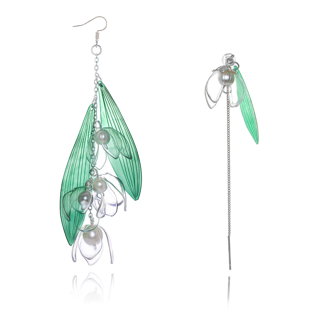 Lily of the Valley Mismatched Earrings Upcycle with Jing