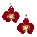 Butterfly Orchid Stud Earrings S - Red