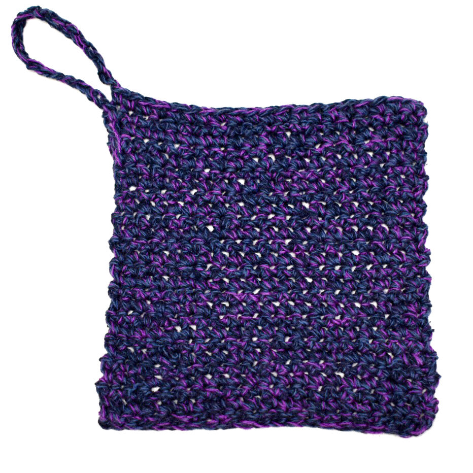 Crocheted Reusable Cleaning Cloth Purple