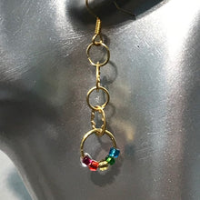 Load image into Gallery viewer, upcycled rainbow pride earrings

