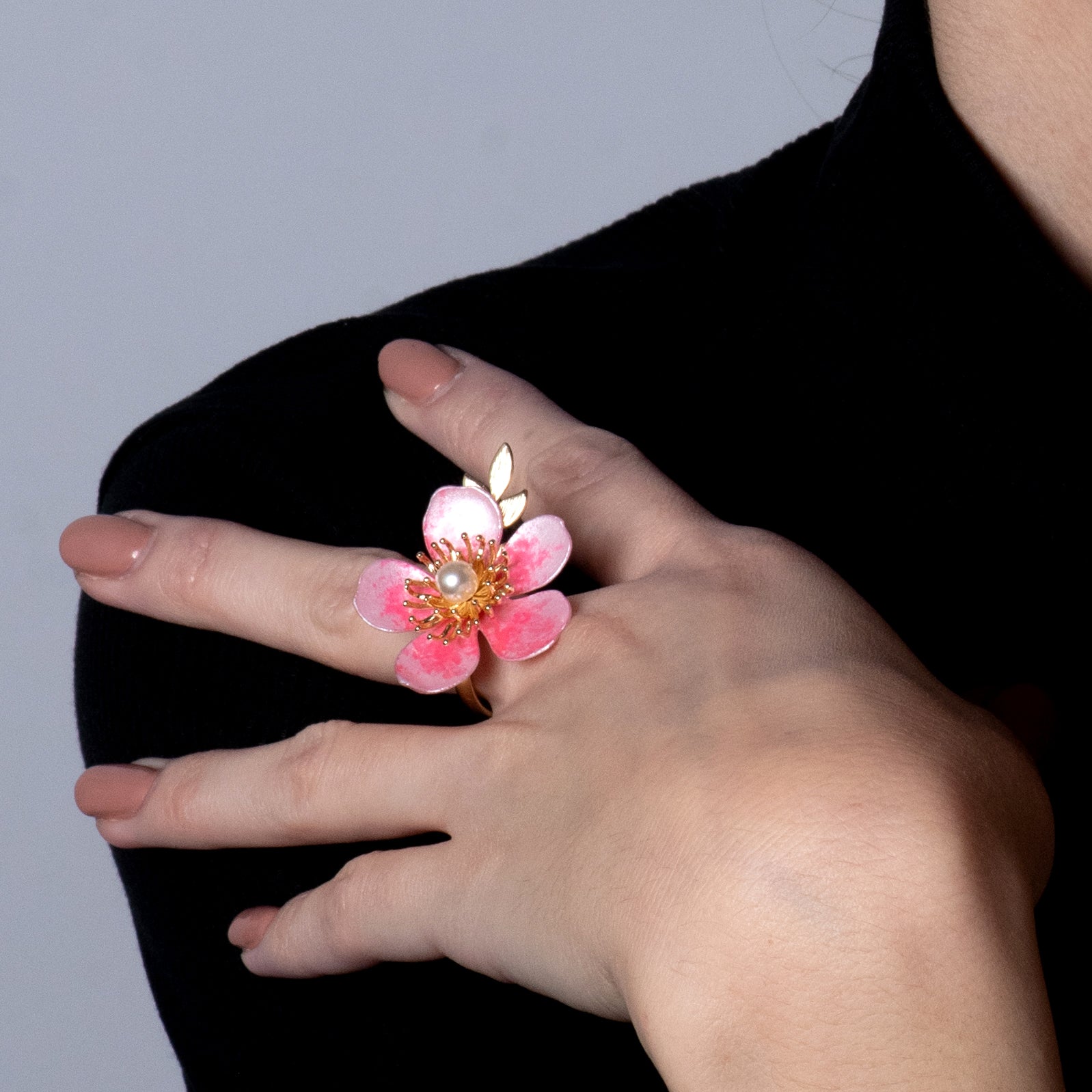 Cherry Blossom Sakura Pearl Ring