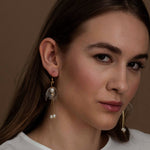 Upcycled Clear Lily Double-Drop Earrings Jewelry Upcycle with Jing 