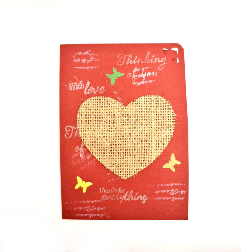 Art card with heart Red