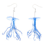 Recycled blue jellyfish earrings