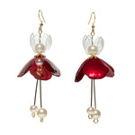 red fairy drop earrings