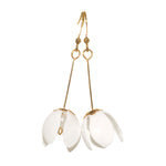 Small Lily Drop Earrings - White